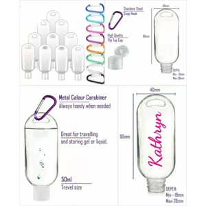 Hand Sanitiser Bottle with Caribiner