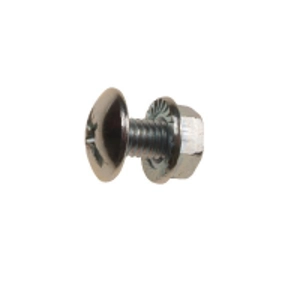 M6 x 12mm Tray Bolt with Serrated Flange Nut BZP
