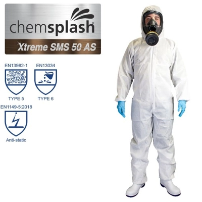 Chemsplash Xtreme SMS 50 Anti-Static Coverall Type 5/6 - Style No. 2503 (BOX OF 100) title=