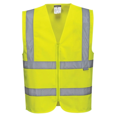 C375 Hi-Vis Zipped Band & Brace Vest Portewest title=
