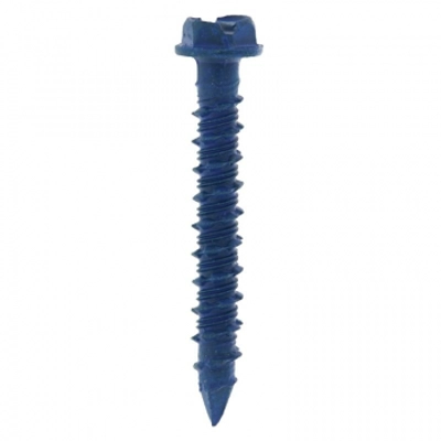 Qty 100 - 1/4 6.3 x 100 Hex Head Blue Masonry Screws title=