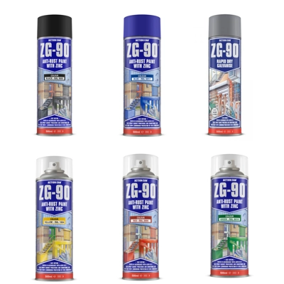 ZG-90 Rapid Dry Galvanise Silver & Colours 500ml title=