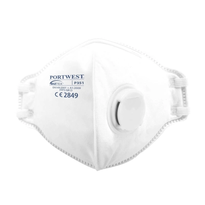 P351 - FFP3 Valved Dolomite Fold Flat Respirator (Box Of 20) title=