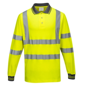 S271 HI-VIS Long Sleeved Cotton Comfort Polo Portwest