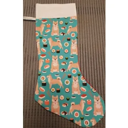 Shiba Inu & Sushi Christmas Stocking