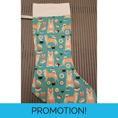 Shiba Inu & Sushi Christmas Stocking Shiba Inu & Sushi Christmas Stocking