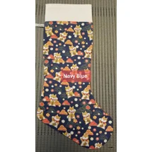Navy Blue Lucky Shiba Christmas Stocking