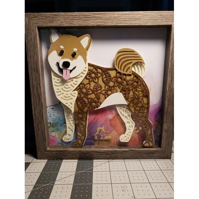 Additional Image for Red Shiba Inu 9x9 3-D Shadow Box