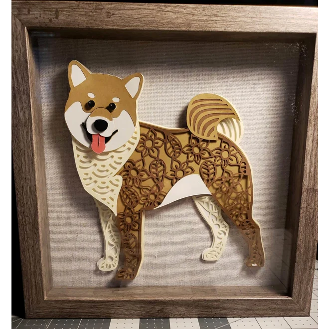 Additional Image for Red Shiba Inu 9x9 3-D Shadow Box