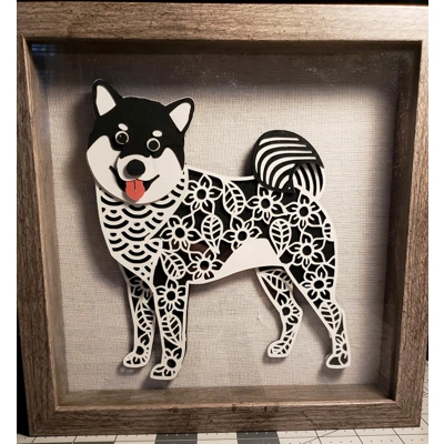 Black & Tan Shiba Inu 9x9 3-D Shadow Box Black & Tan Shiba Inu 9x9 3-D Shadow Box