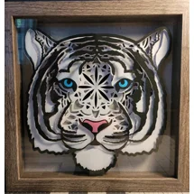 White Tiger 3-D 9 x 9 Shadow..