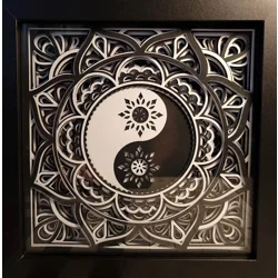 Yin Yang 8 x 8 3D Shadow Box