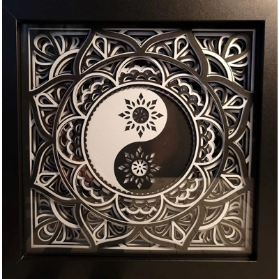 Yin Yang 8 x 8 3D Shadow Box