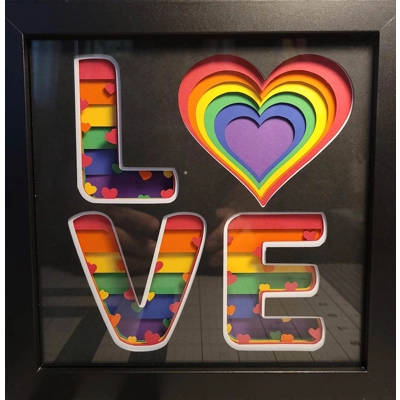 Pride Love 8 x 8 3-D Shadow Box