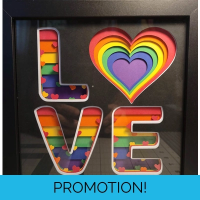 Pride Love 8 x 8 3-D Shadow Box Pride Love 8 x 8 3-D Shadow Box