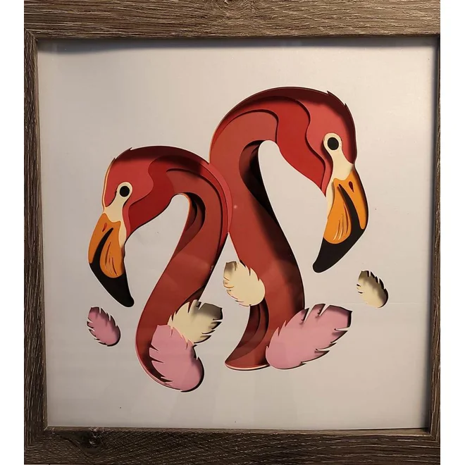product Image for Flamingos 8 x8 3-D Shadow Box