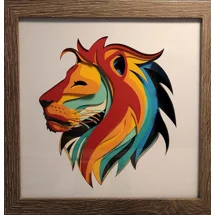 Rainbow Lion 8 x 8 3-D ..