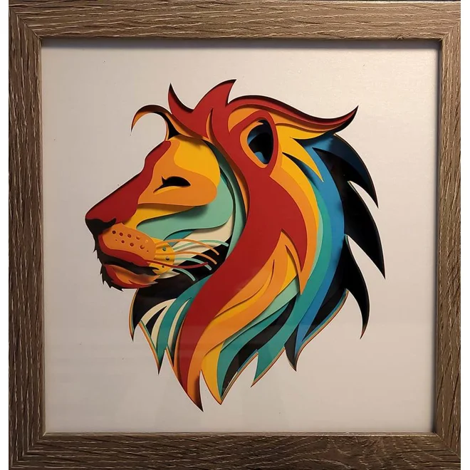 product Image for Rainbow Lion 8 x 8 3-D Shadow Box