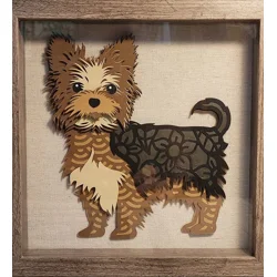 Yorkshire Terrier 9 x 9 3-D Shadow Box