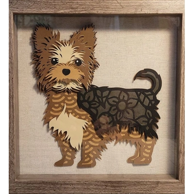 Yorkshire Terrier 9 x 9 3-D Shadow Box