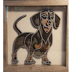 Dachshund 9 x 9 3-D Shadow Box