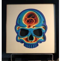 Skull Rainbow 8 x 8 3-D..