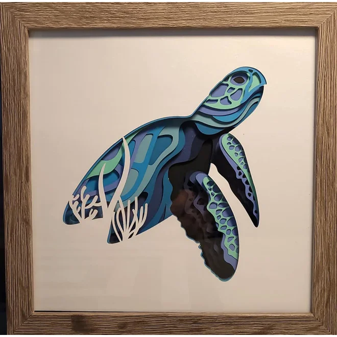 product Image for Sea Turtle #2 8 x 8 3-D Shadow Box
