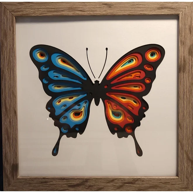product Image for Rainbow Butterfly 8 x 8 3-D Shadow Box