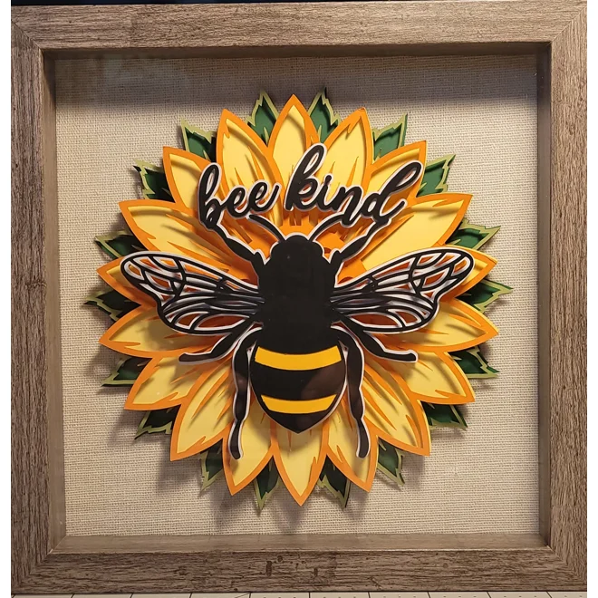 product Image for Bee Kind 9 x 9 3-D Shadow Box
