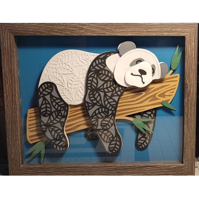Panda 8 x 10 3-D Shadow Box