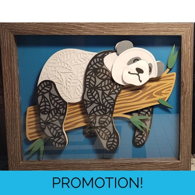 Panda 8 x 10 3-D Shadow..