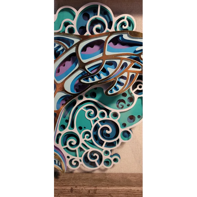 Additional Image for Dolphin Waves 9 x 9 3-D Shadow Box