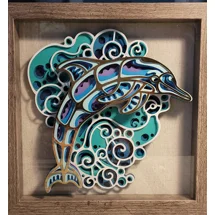Dolphin Waves 9 x 9 3-D..