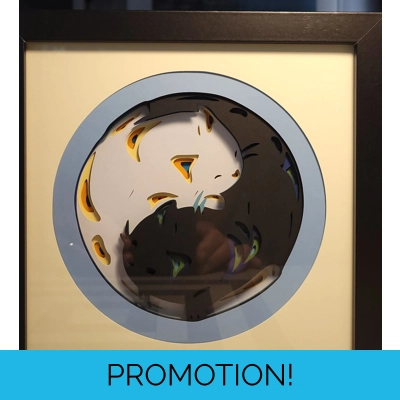 Yin Yang Cats 8x8 3-D S..