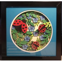 Ladybugs 8x8 3-D Shadow Box