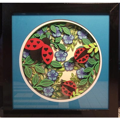 Ladybugs 8x8 3-D Shadow Box