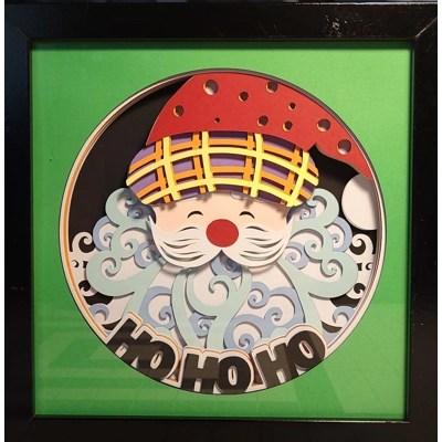 Santa Ho Ho Ho 8x8 3-D Shadow Box Santa Ho Ho Ho 8x8 3-D Shadow Box