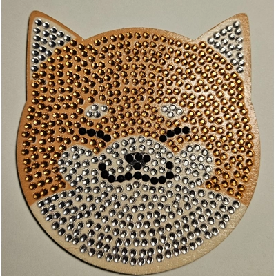 10 Piece Rhinestone Dogs Coaster Set With Caddy
