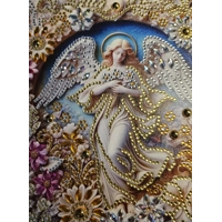 Angel 12x12 Rhinestone Framed Art