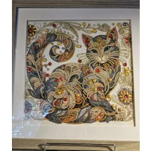 Antique Cat 12x12 Frame..