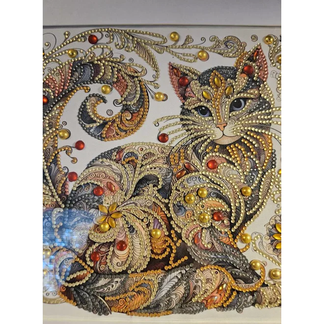 Additional Image for Antique Cat 12x12 Framed Rhinestone Art