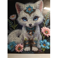 Arctic Fox 12x12 Framed Rhinestone Art