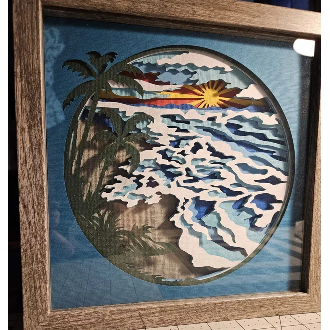 Additional Image for Beach Scene 9x9 3D Shadow Box Art