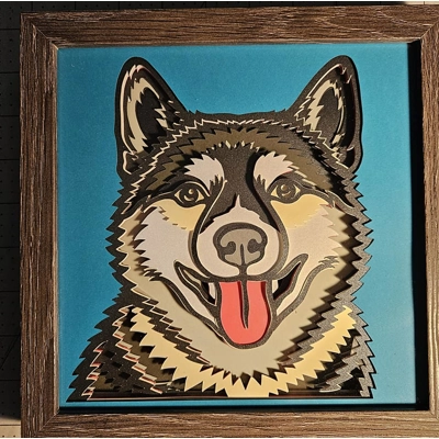 Black & Tan Smile Shiba Inu 8x8 3D Shadow Box Art Black & Tan Smile Shiba Inu 8x8 3D Shadow Box Art
