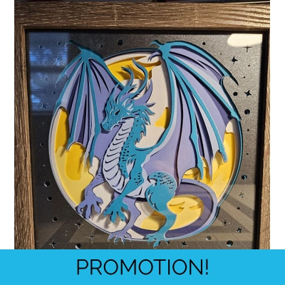 Blue Dragon 8x8 3D Shadow Box Art Blue Dragon 8x8 3D Shadow Box Art