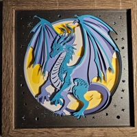 Blue Dragon 8x8 3D Shadow Box Art