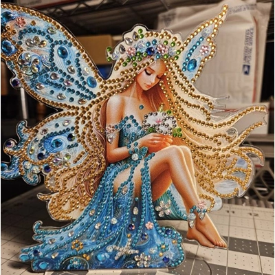 Blue Fairy 8x8 Table Top Rhinestone Art