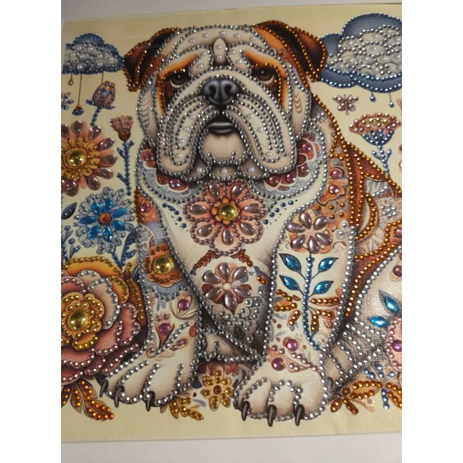Additional Image for English Bulldog 12x12 Framed Rhinestone Art