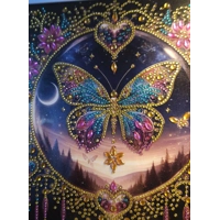 Butterfly Hearts 12x12 Framed Rhinestone Art