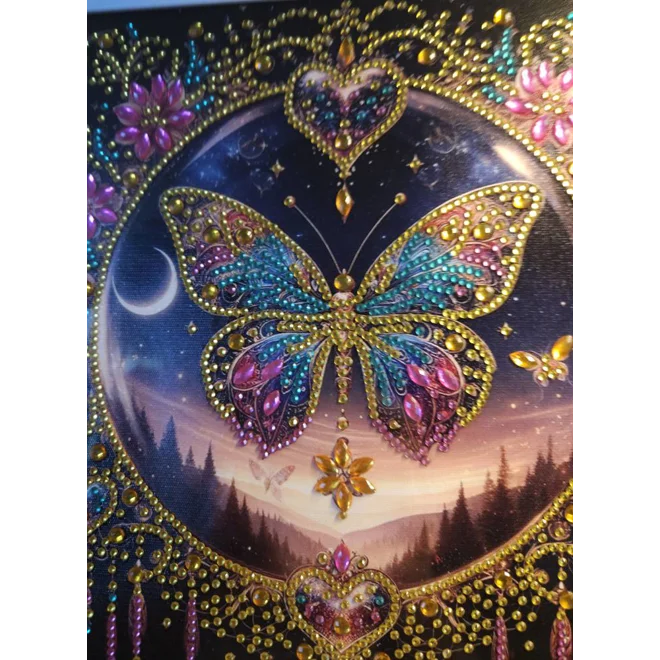 Additional Image for Butterfly Hearts 12x12 Framed Rhinestone Art